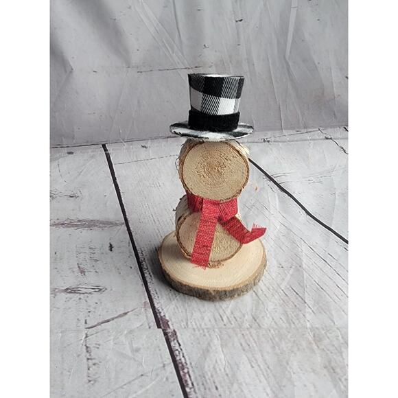 rustic wooden Slice snowman handmade winter decor Countrycore Farmhouse #2 - Picture 1 of 7